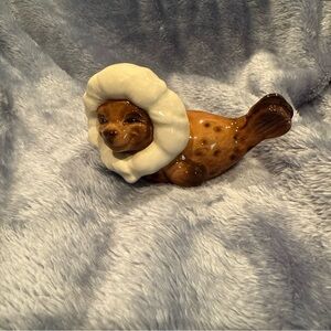 Goebel Brown and Cream Lion Seal Figurine 1970’s